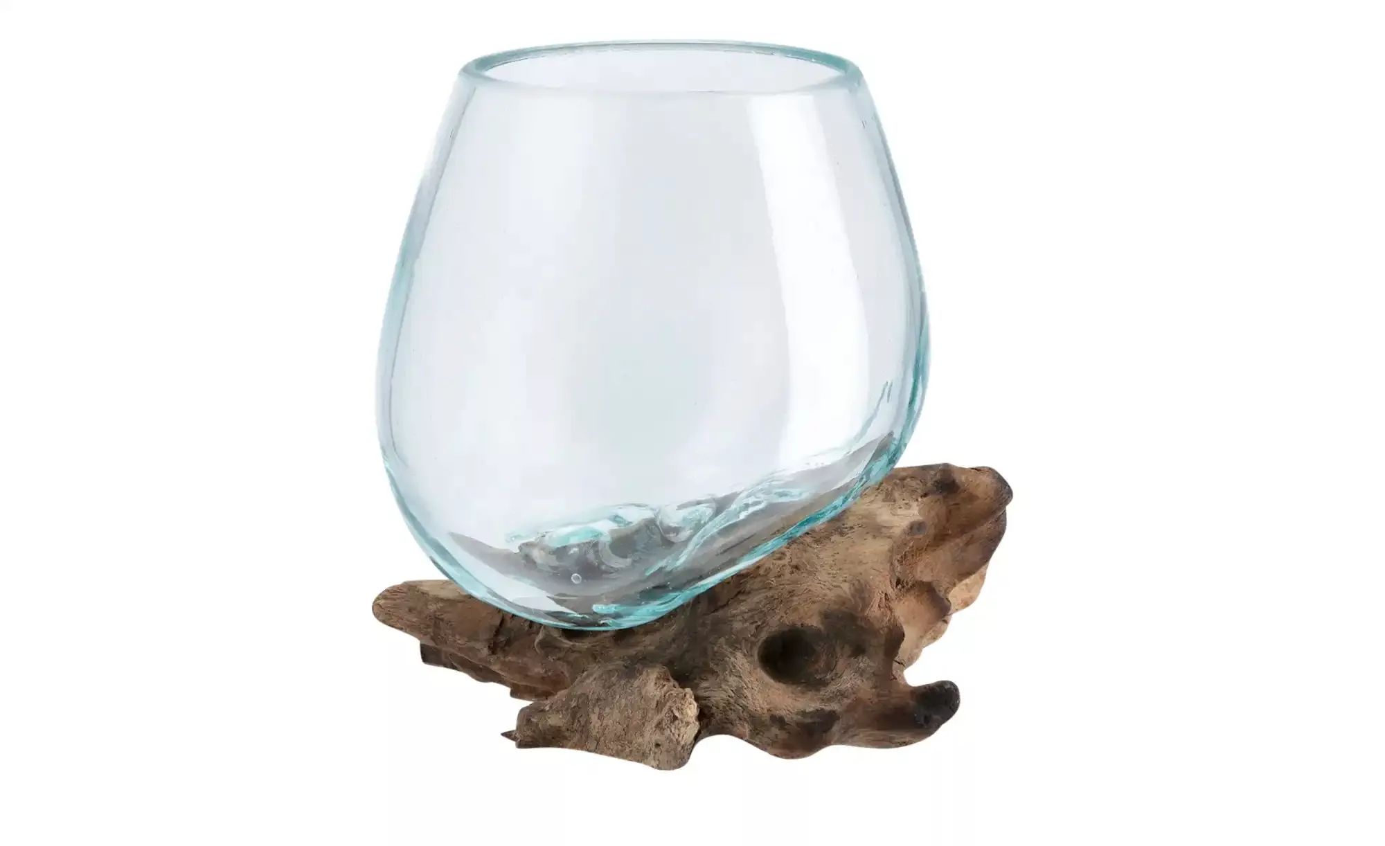 Vase auf Wurzel ¦ holzfarben ¦ Holz, Glas  ¦ Maße (cm): B: 10 H: 10 T: 10 A günstig online kaufen