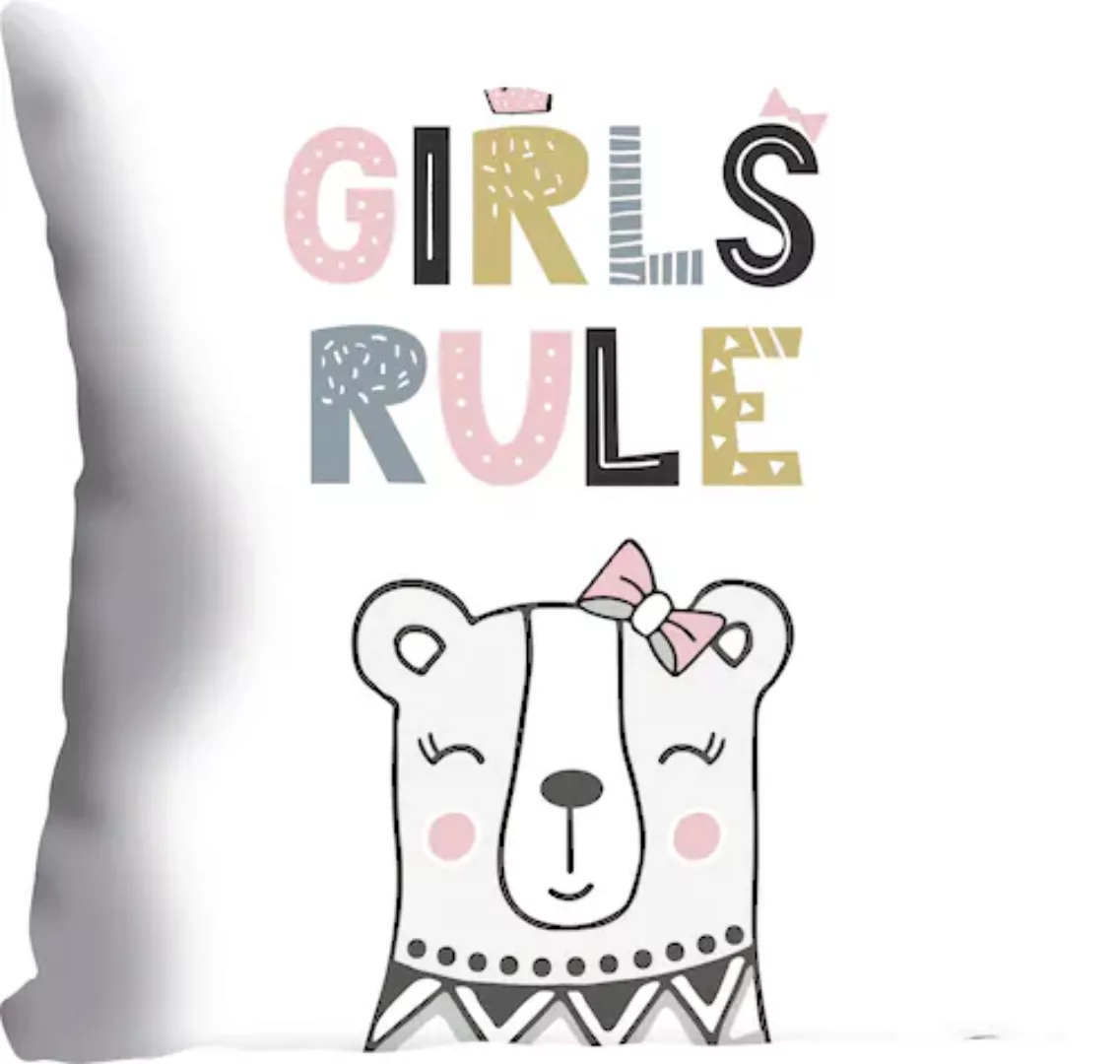 queence Dekokissen »»Girls rule««, Kissenhülle ohne Füllung, 1 Stück günstig online kaufen