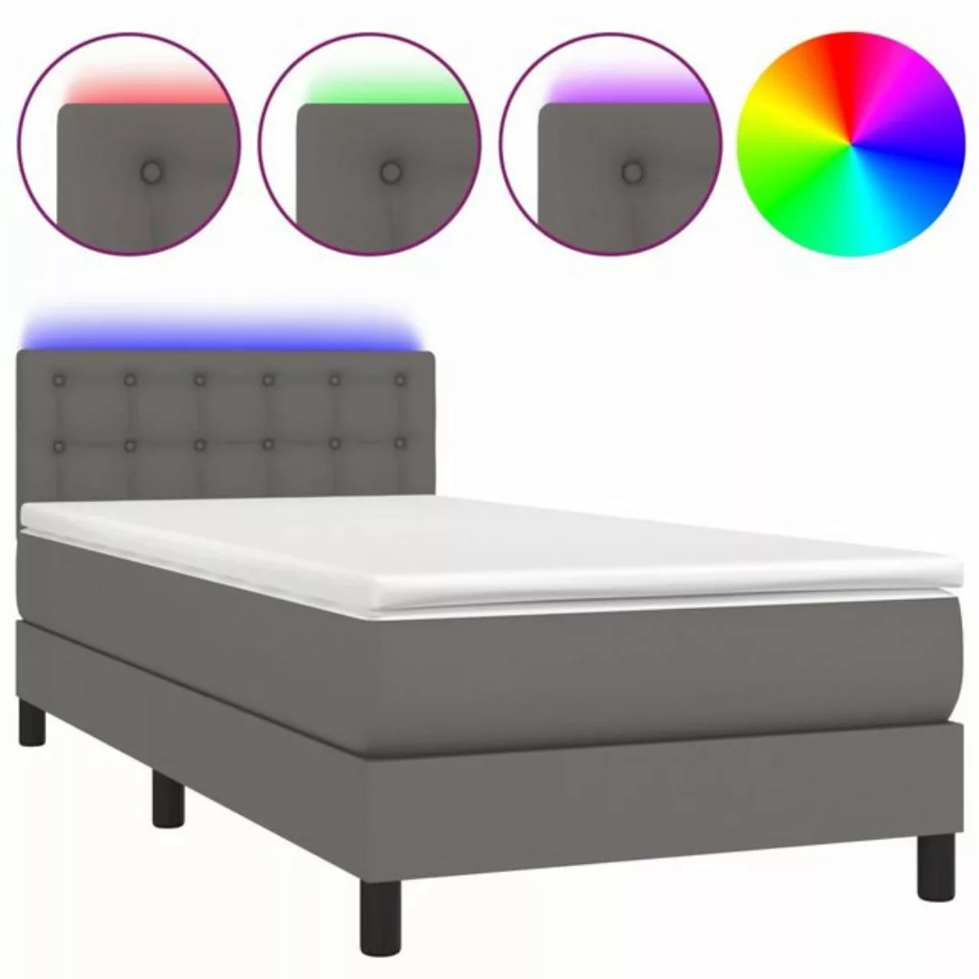 vidaXL Boxspringbett Bett Boxspringbett mit Matratze & LED Kunstleder (100 günstig online kaufen