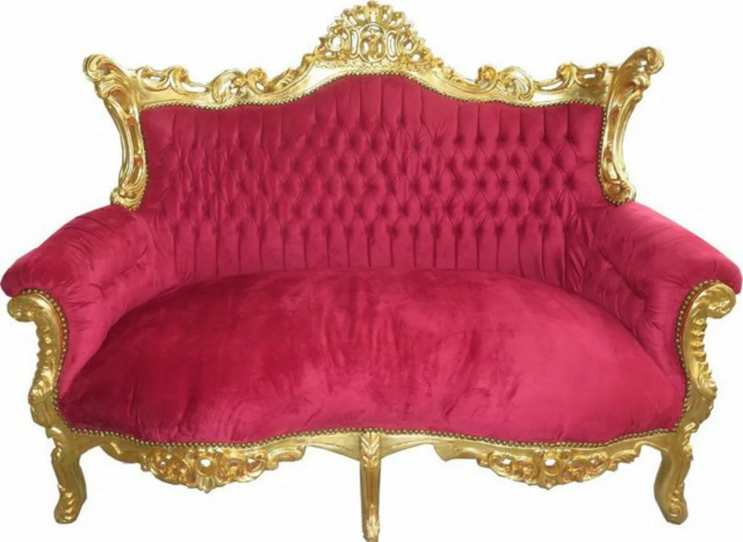 Casa Padrino 2-Sitzer Barock 2er Sofa Master Bordeaux Rot / Gold - Wohnzimm günstig online kaufen