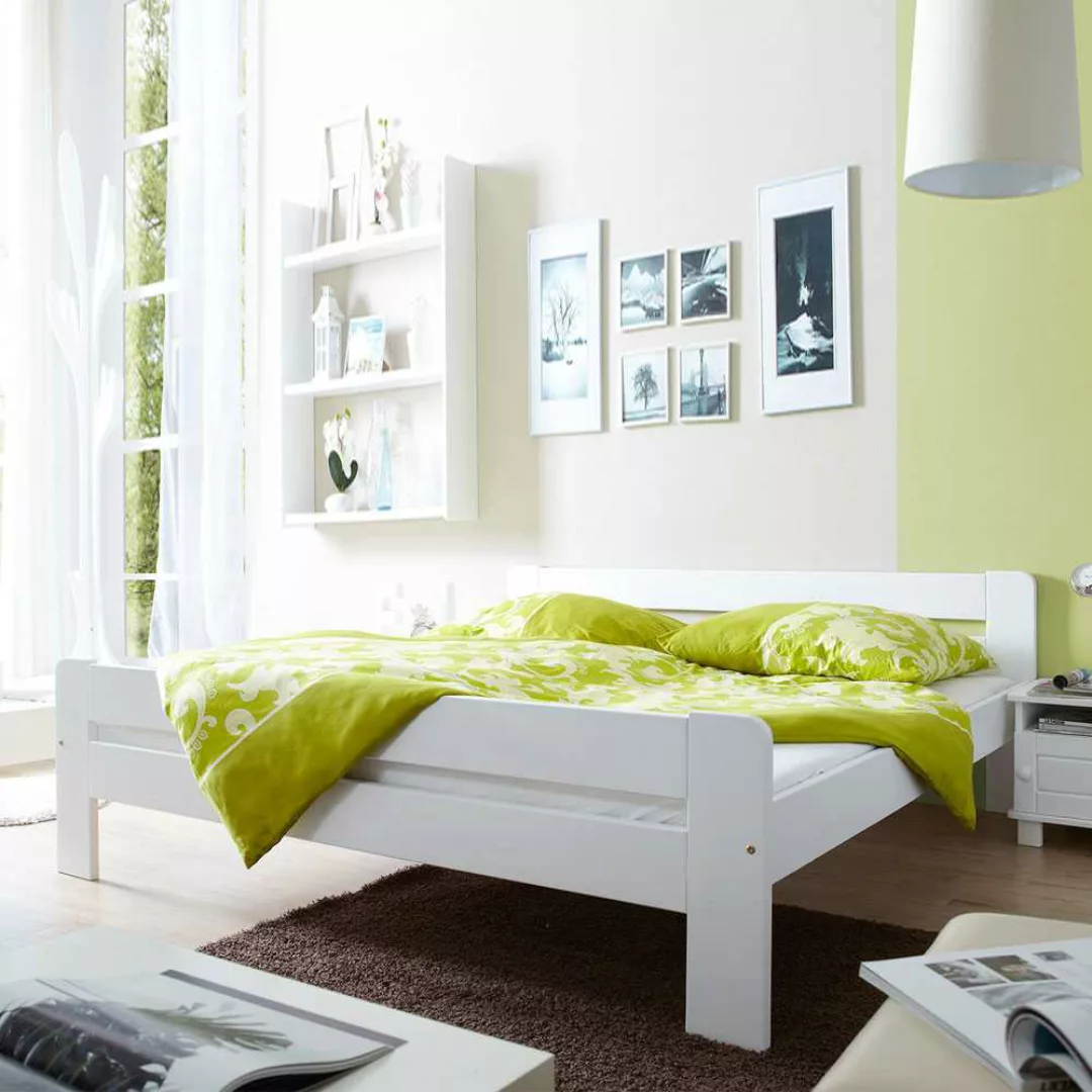 Jugendbett in Weiß Kiefer massiv günstig online kaufen
