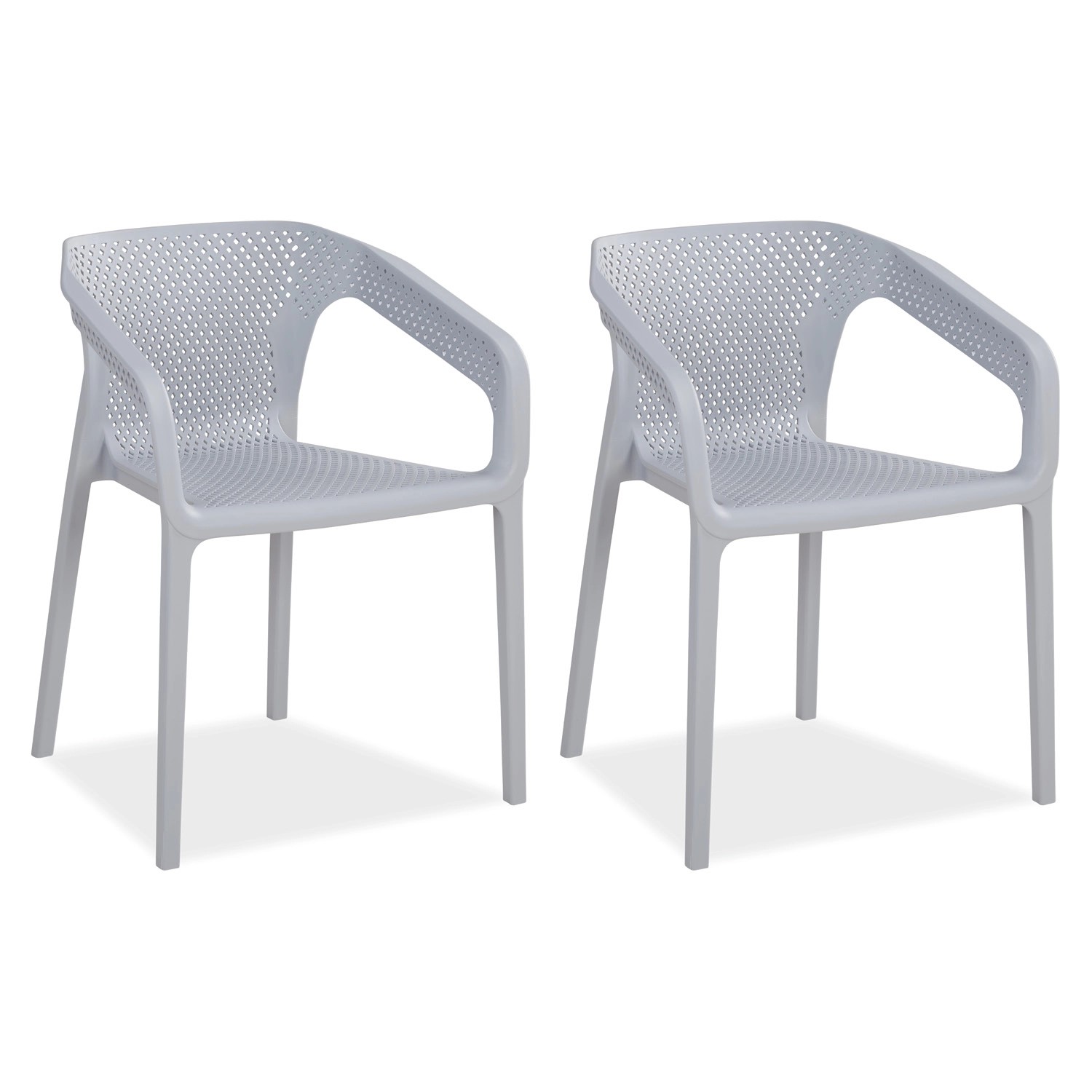 Homestyle4u Gartenstuhl 2er Set in Grau 2688 günstig online kaufen