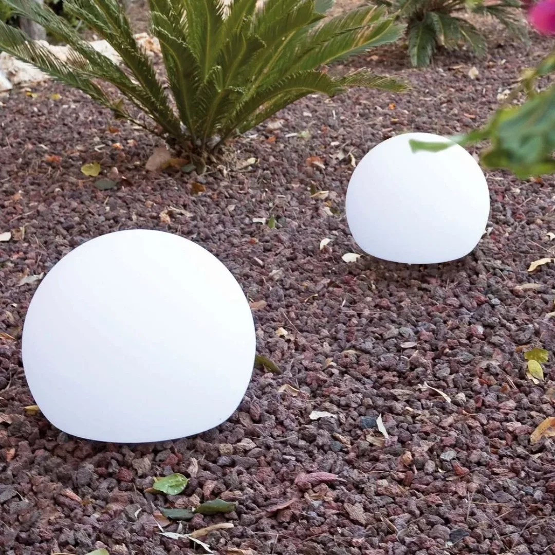 Zeitlose Gartenkugel Balda aus Polyethylen in weiß, Ø 400 mm, IP65, mit 200 günstig online kaufen