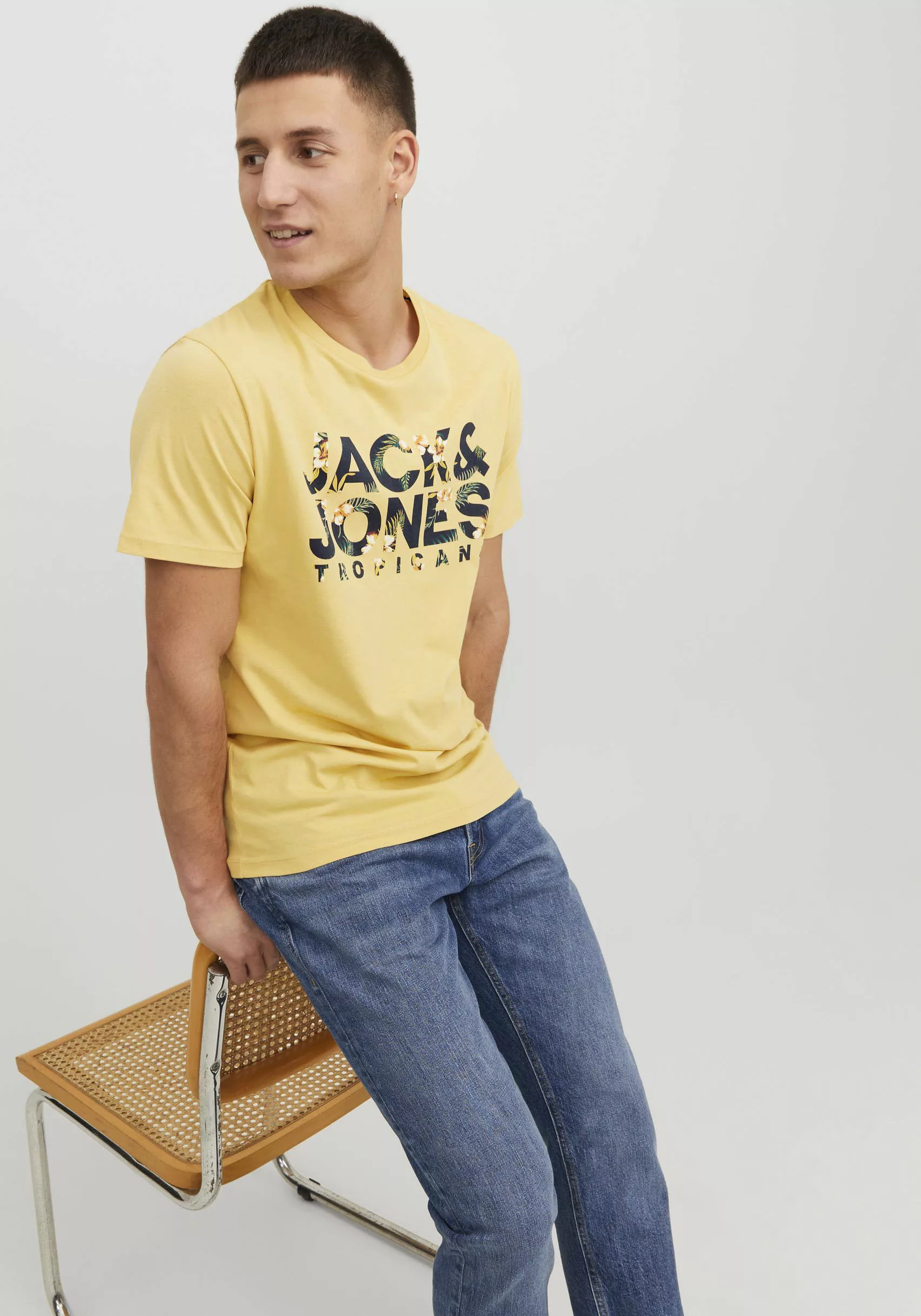 Jack & Jones Rundhalsshirt "JJBECS SHAPE TEE SS CREW NECK" günstig online kaufen