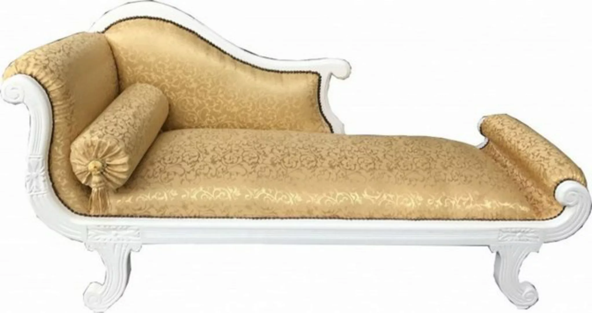 Casa Padrino Chaiselongue Barock Chaiselongue Modell XXL Gold Muster / Weiß günstig online kaufen