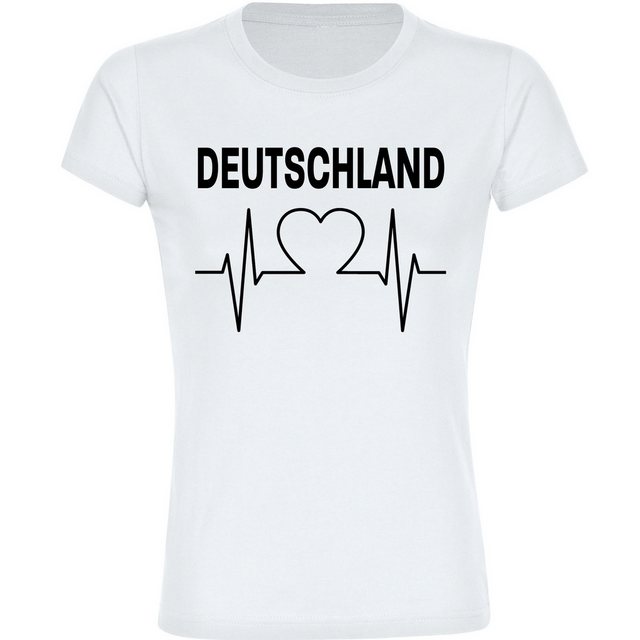 multifanshop T-Shirt Damen Deutschland - Herzschlag - Frauen günstig online kaufen