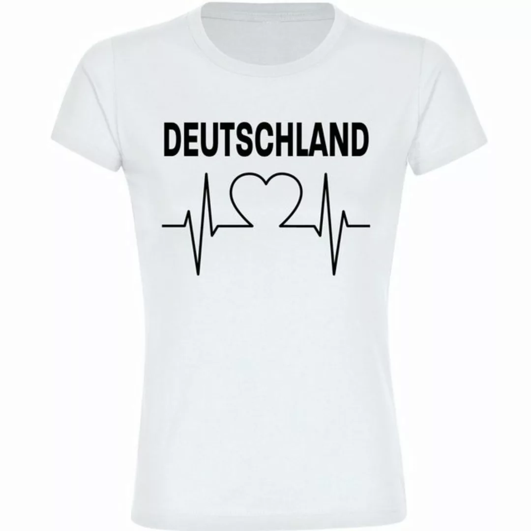 multifanshop T-Shirt Damen Deutschland - Herzschlag - Frauen günstig online kaufen