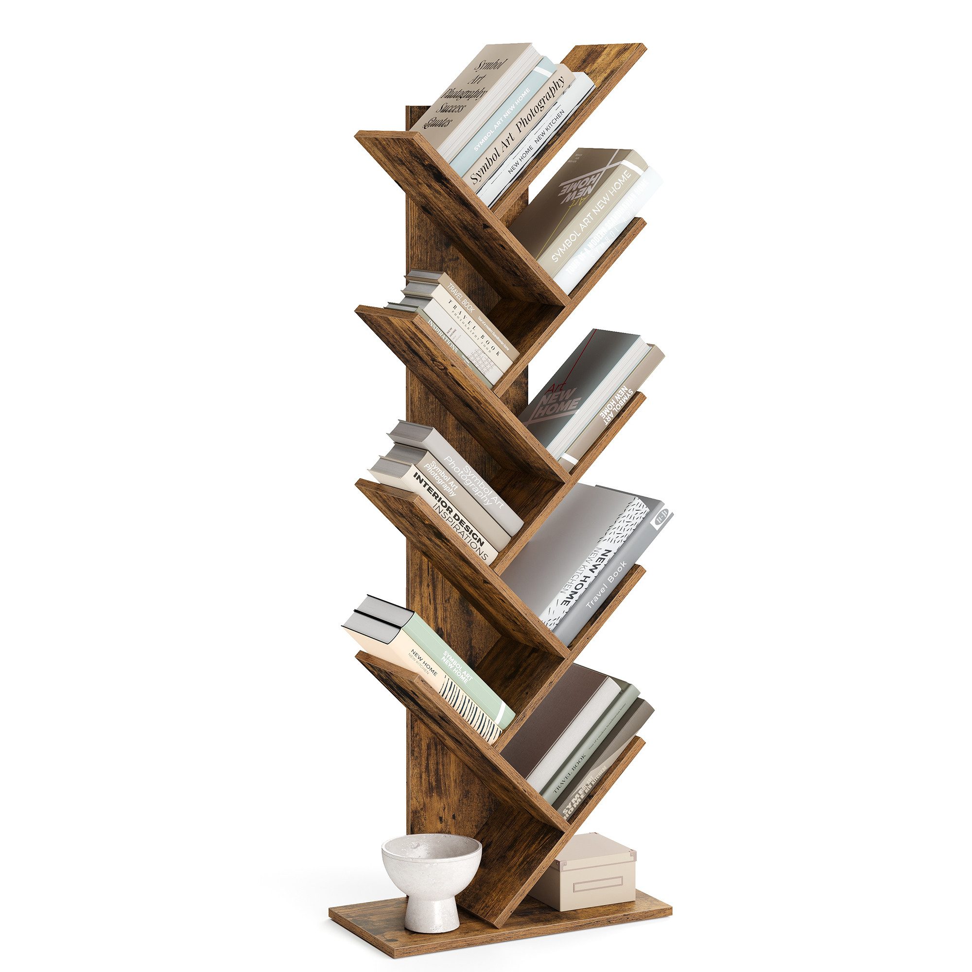 VASAGLE Bücherregal, Baumform, Standregal 9 Ebenen, günstig online kaufen