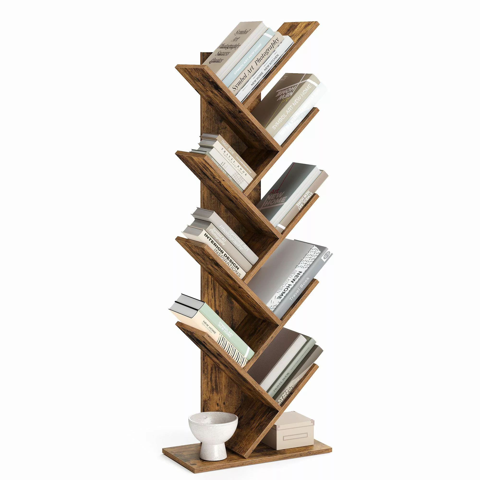 VASAGLE Bücherregal, Baumform, Standregal 9 Ebenen, günstig online kaufen