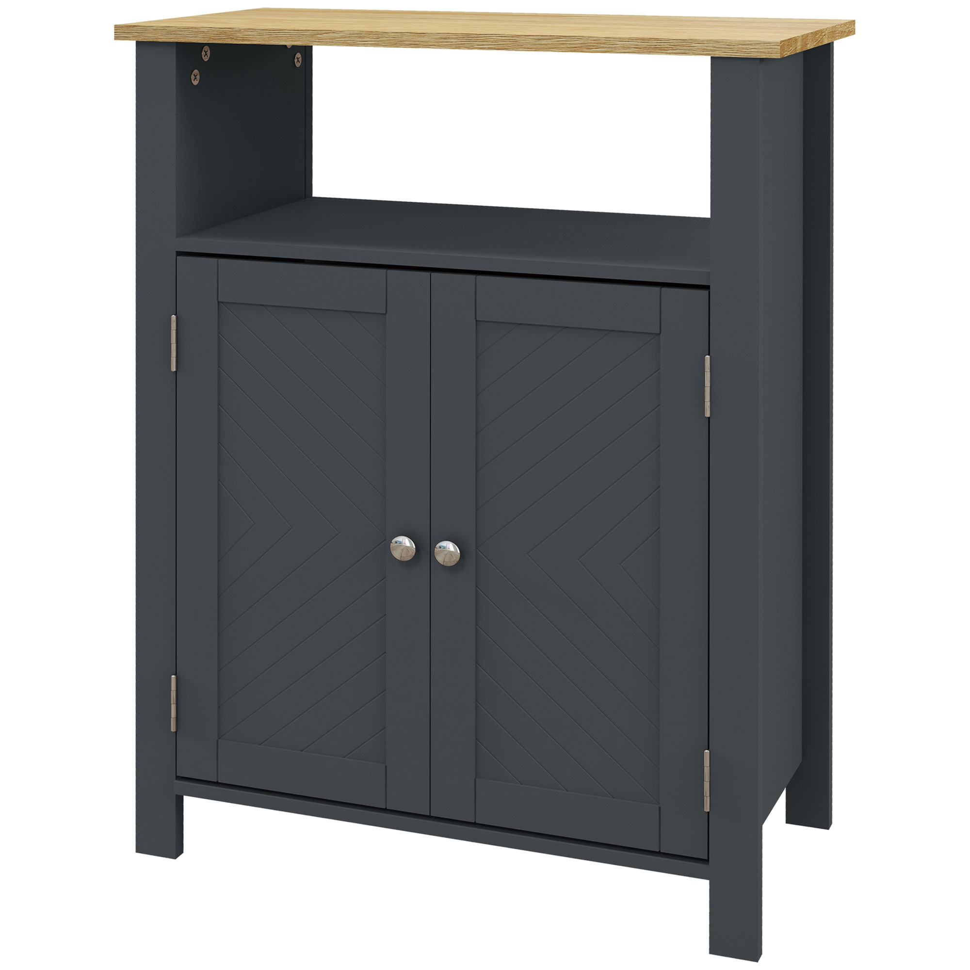 kleankin Badezimmerschrank mit 3 Regalen aus MDF und Spanplatte mit verstel günstig online kaufen