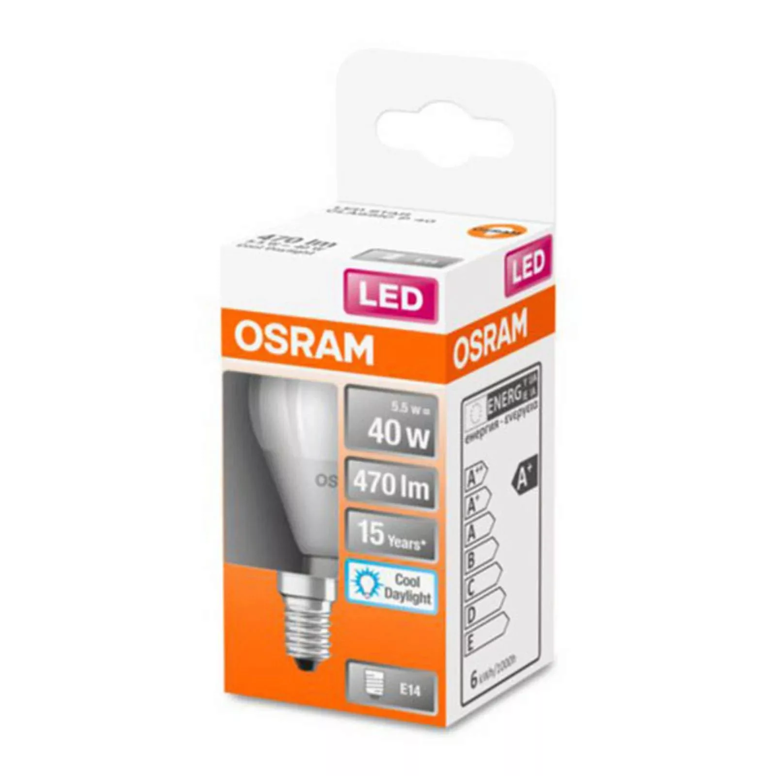 Osram LED-Leuchtmittel E14 Tropfenform 4,9 W 470 lm 8,2 x 4,5 cm (H x Ø) günstig online kaufen