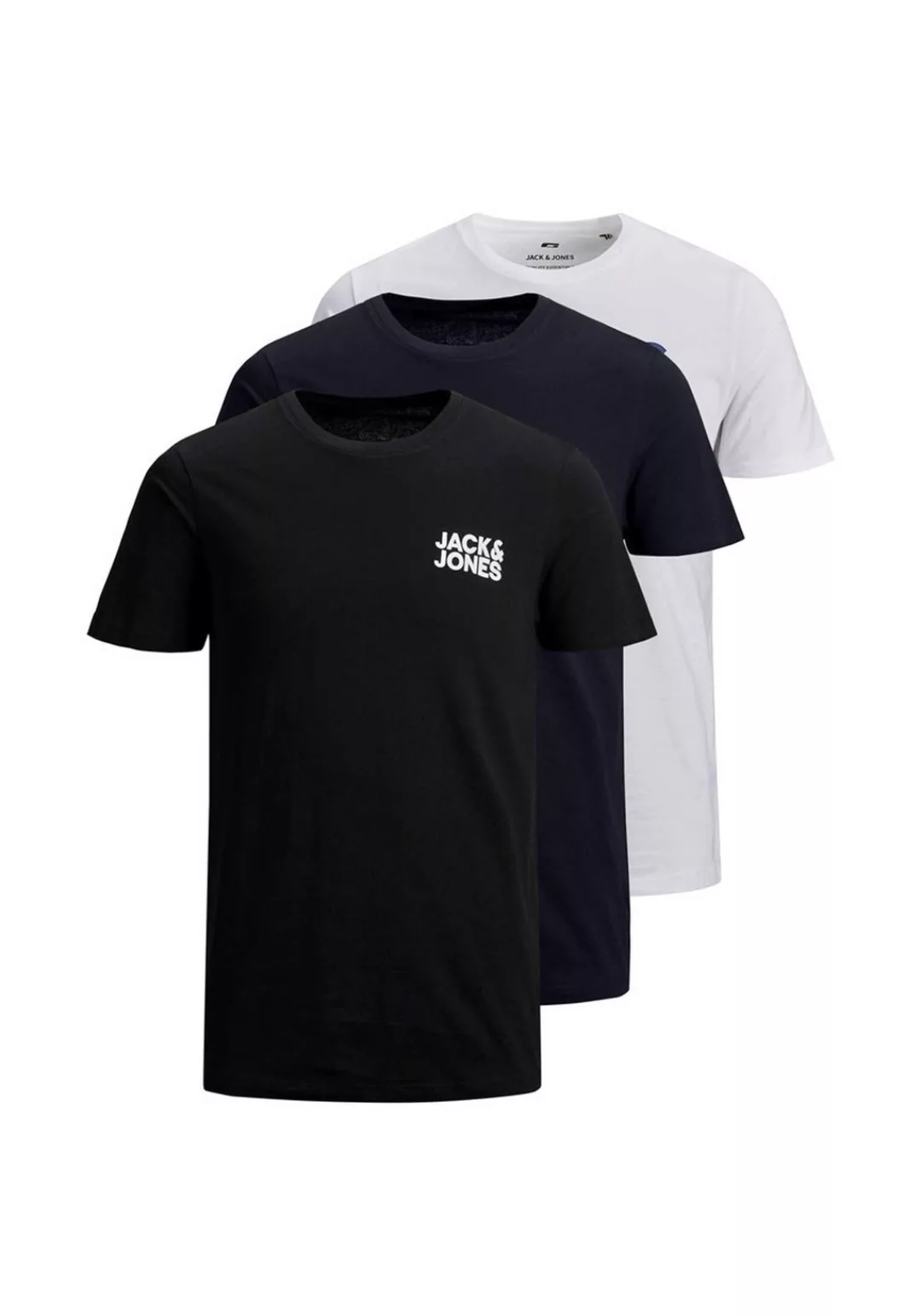 Jack & Jones Herren Rundhals T-Shirt JJECORP LOGO PLAY 3er PACK - Slim Fit günstig online kaufen