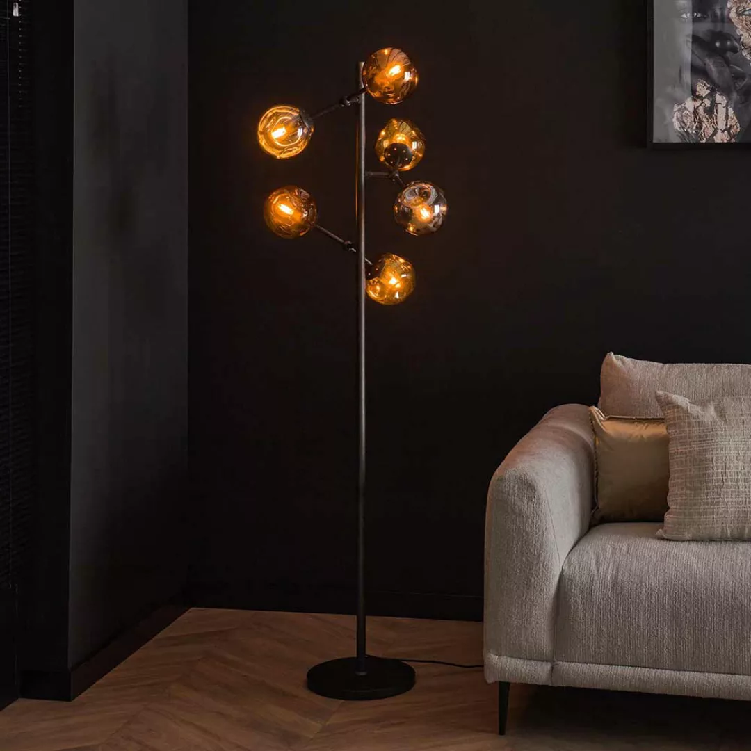 Moderne Stehlampe aus Metall und Glas Beleuchtung günstig online kaufen