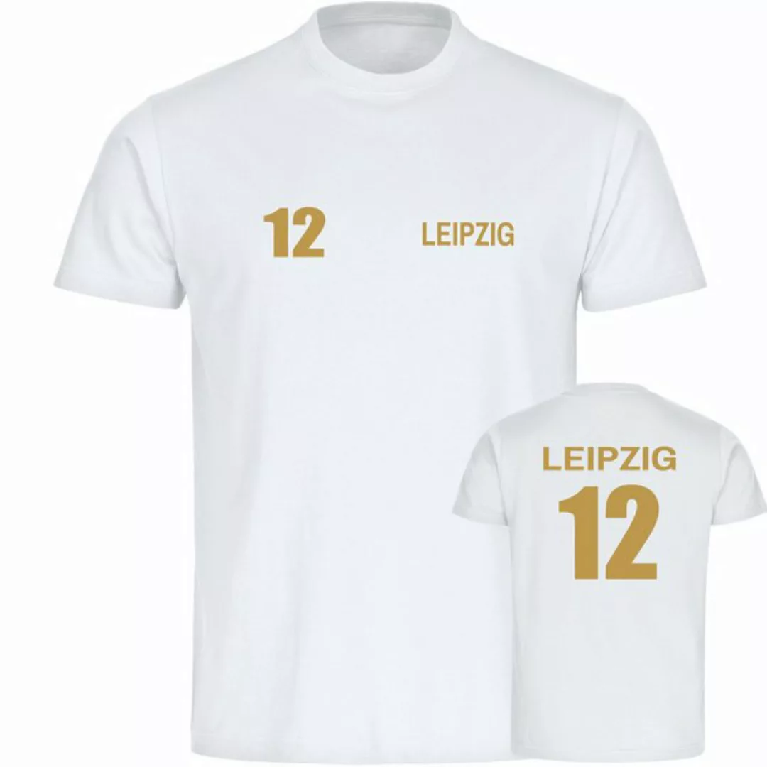 multifanshop T-Shirt Herren Leipzig - Trikot Nummer 12 gold - Männer günstig online kaufen