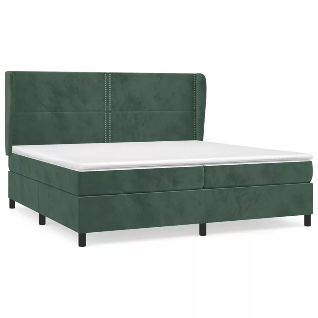 Vidaxl Boxspringbett Mit Matratze Dunkelgrün 200x200 Cm Samt günstig online kaufen