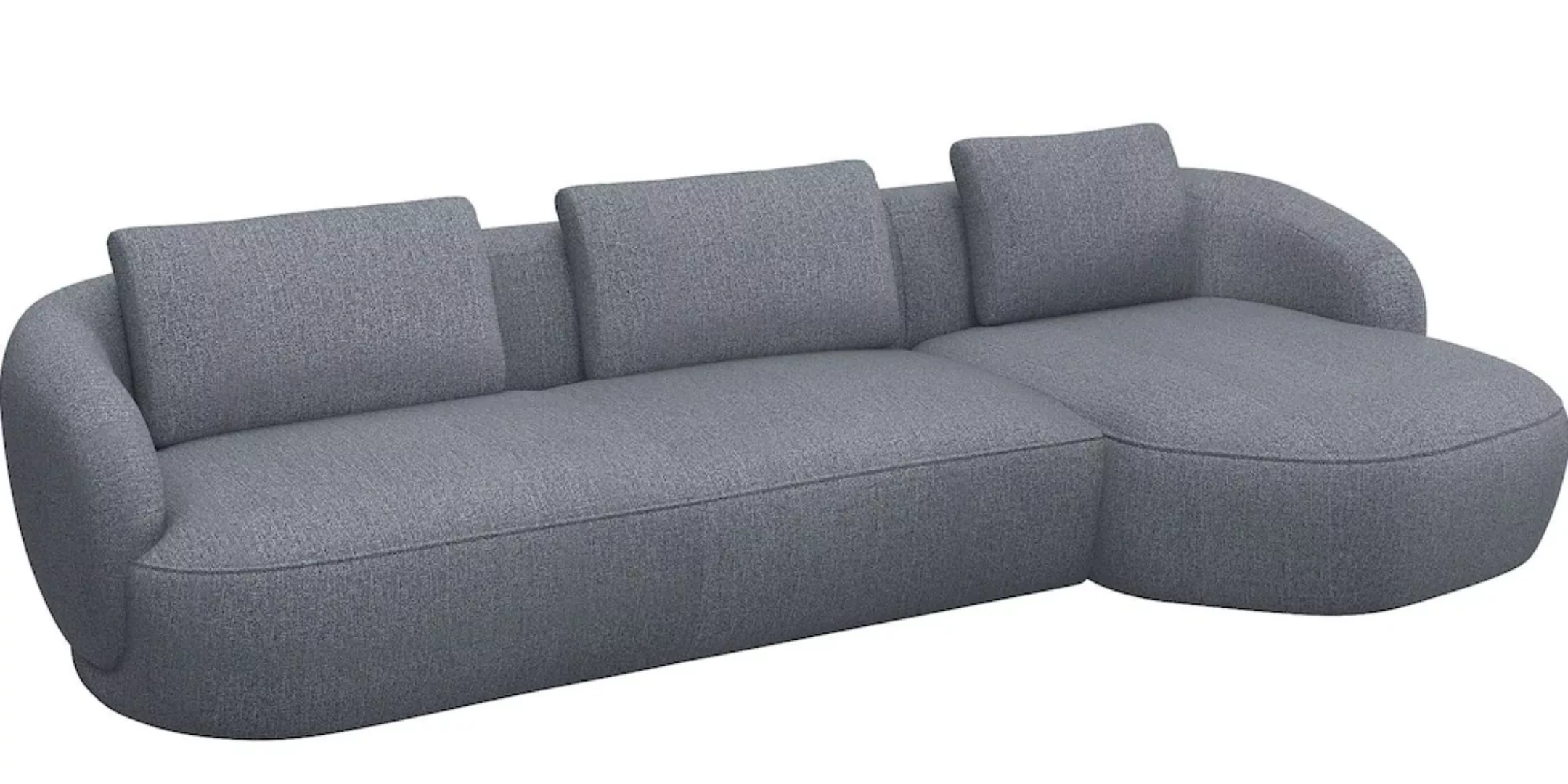 FLEXLUX Wohnlandschaft "Torino, rund, L-Form, Sofa-Ecke mit Recamiere, Long günstig online kaufen