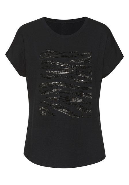 LASCANA Rundhalsshirt mit Strass-Dessin aus hochwertiger French Terry-Quali günstig online kaufen