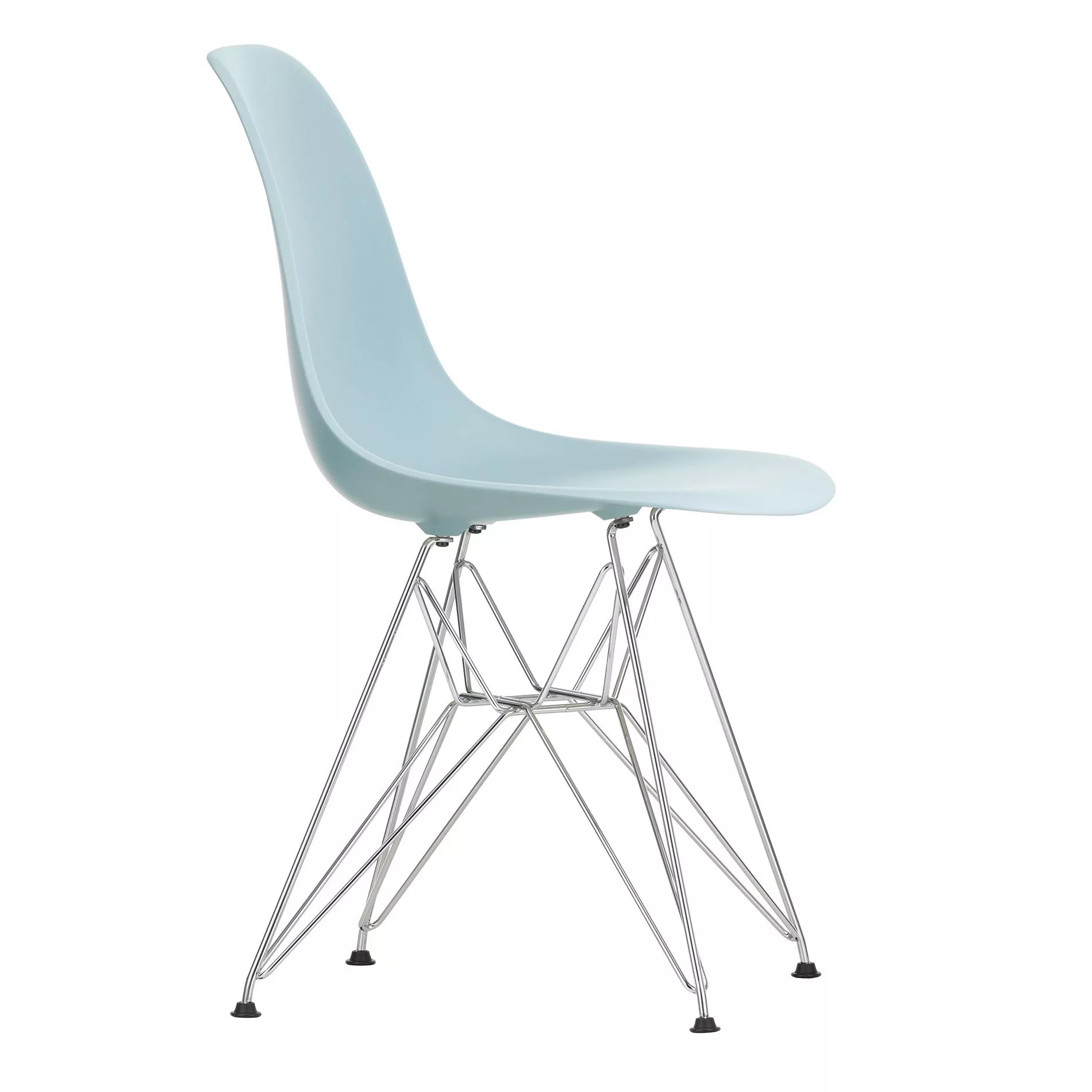 Vitra - Eames Plastic Side Chair DSR Gestell verchromt - eisgrau/Sitzfläche günstig online kaufen