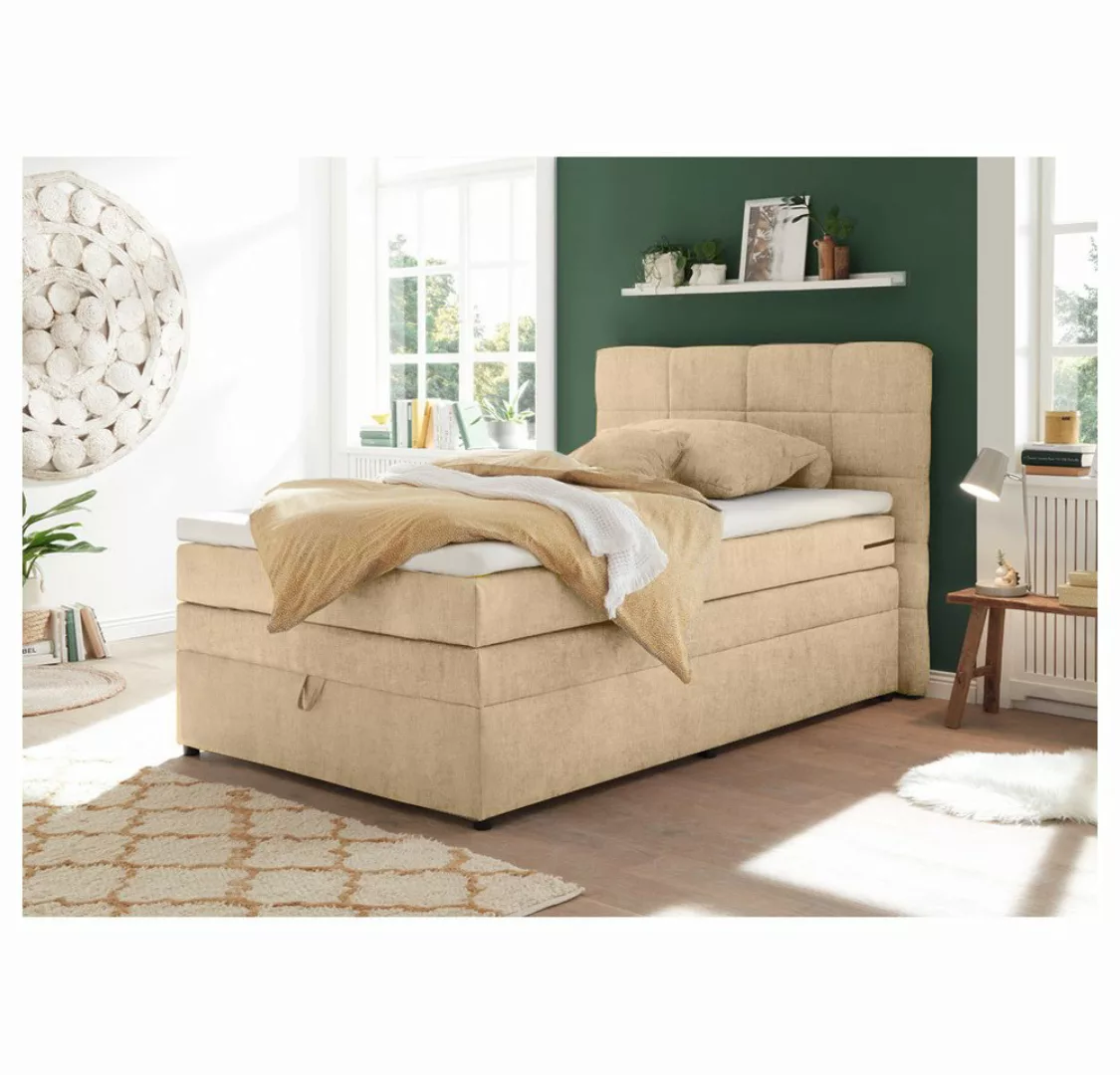 Lomadox Boxspringbett TEREZIN-09, Jugendbett, 140x200, mit Bettkasten, Härt günstig online kaufen