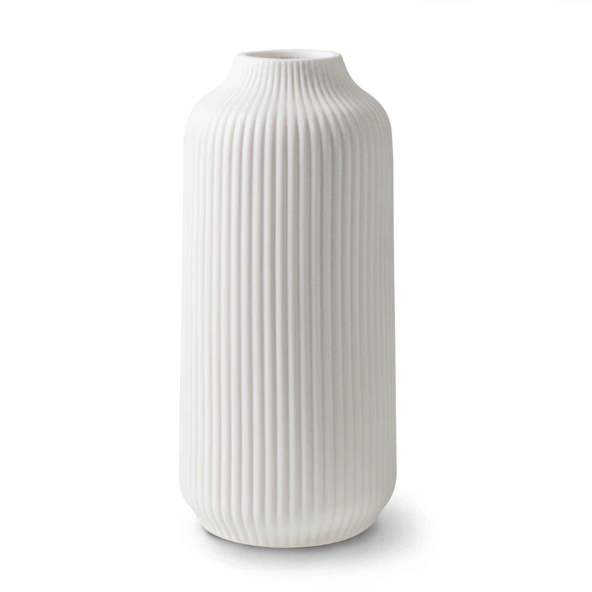 flature Tischvase Keramik Vase mit Rillen günstig online kaufen