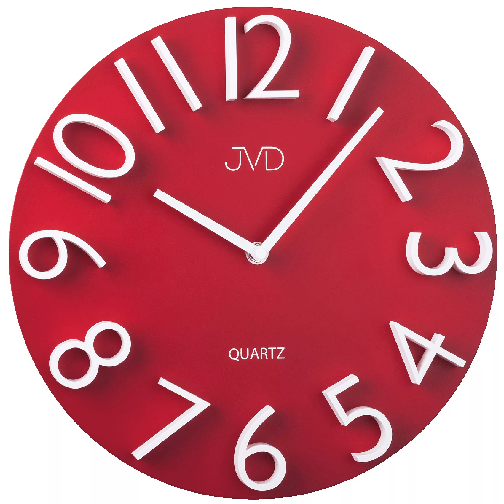 Jvd Hb22.3 Wanduhr Quarz Analog Rot Rund Modern günstig online kaufen