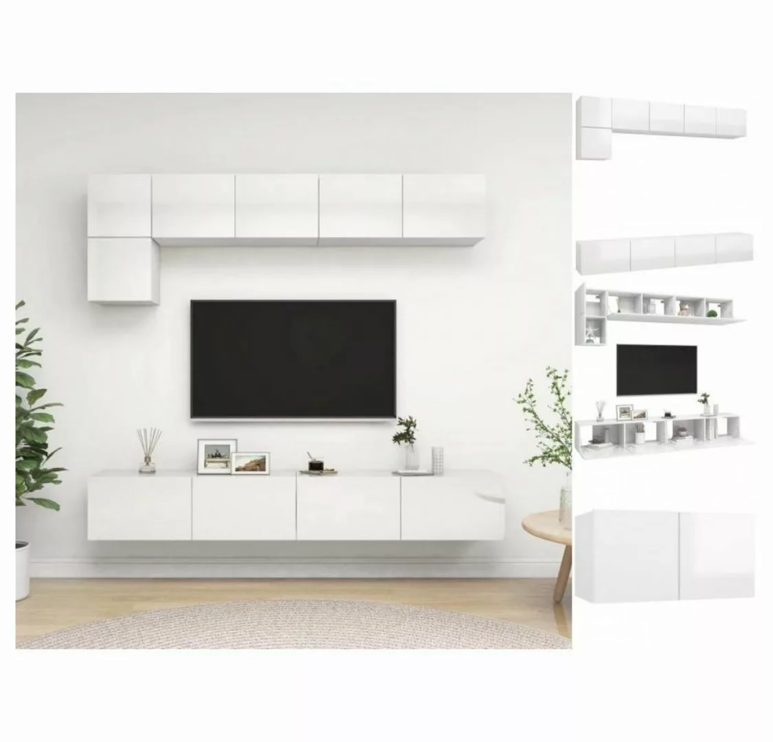 vidaXL TV-Schrank 5-tlg TV-Schrank-Set Hochglanz-Weiß Spanplatte günstig online kaufen