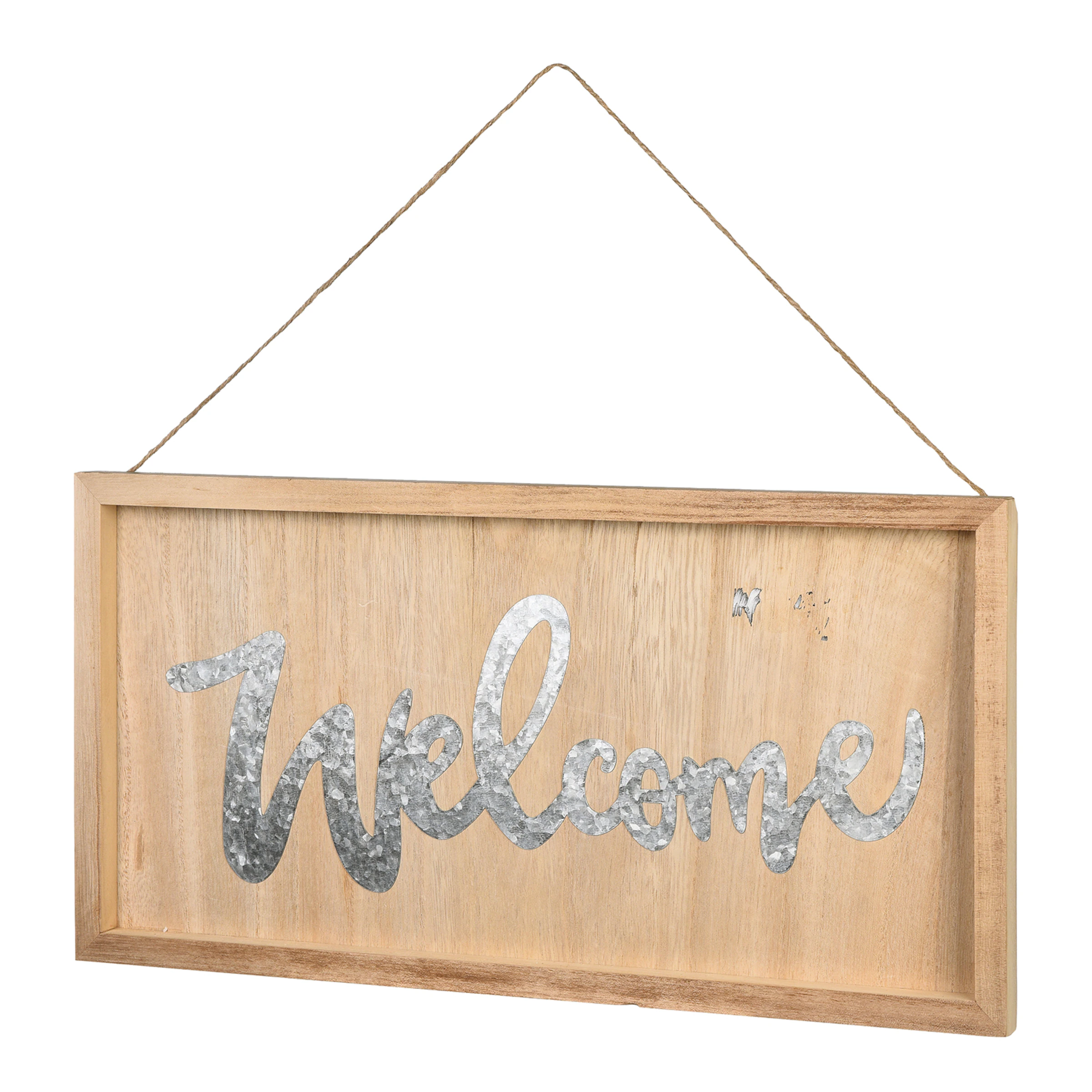 Dekoschild WELCOME ca.24x48cm, natur günstig online kaufen