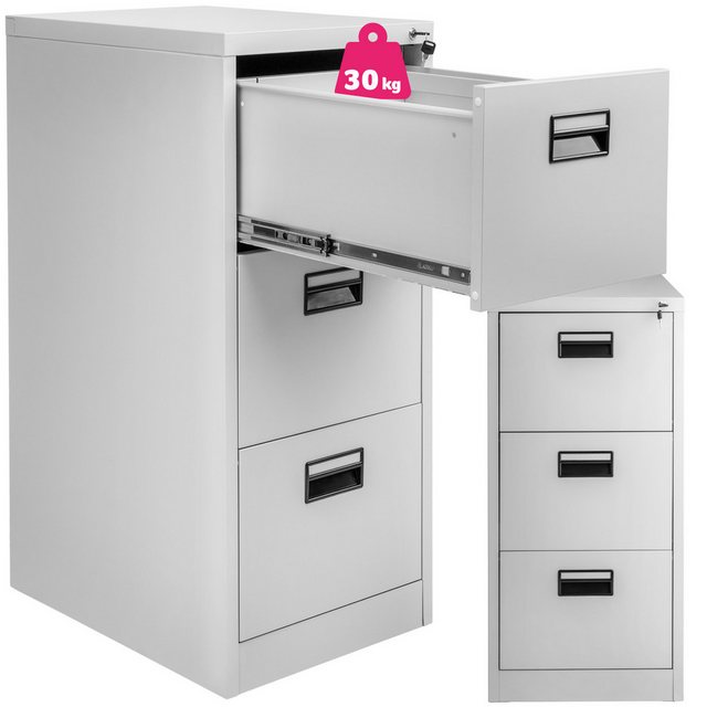 tectake Aktenschrank Aktenschrank mit 3 Schubladen 62,4x46x102,8cm (Set mit günstig online kaufen