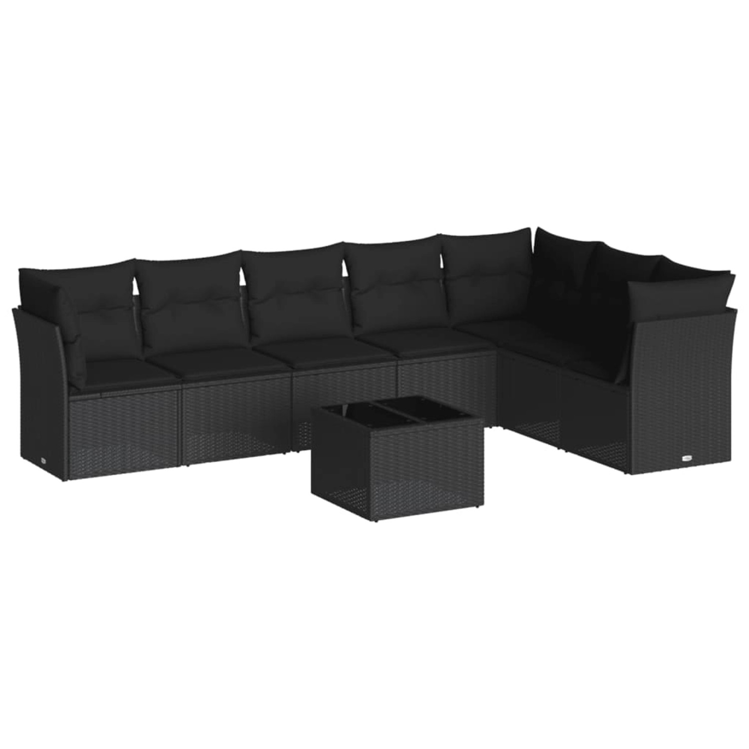 vidaXL 8-tlg Garten-Sofagarnitur mit Kissen Schwarz Poly Rattan Modell 2 günstig online kaufen