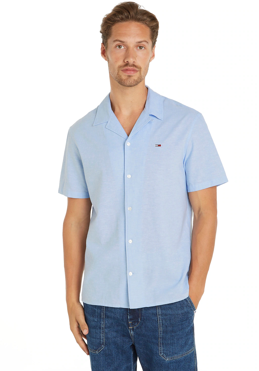 Tommy Jeans Plus Kurzarmhemd "TJM LINEN BLEND CAMP SHIRT EXT", Große Größen günstig online kaufen