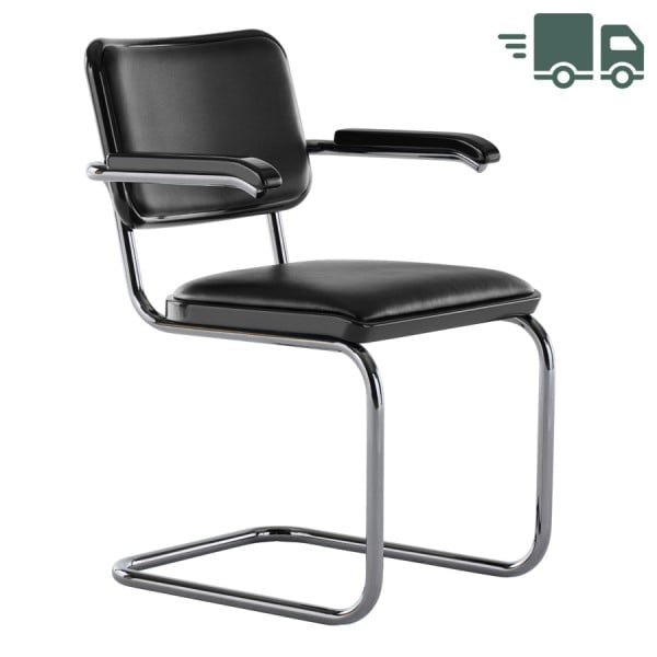 JS. THONET S 64 P SERIOUS 01 | Buche schwarz Hochglanzlack | Stahlrohr-Frei günstig online kaufen
