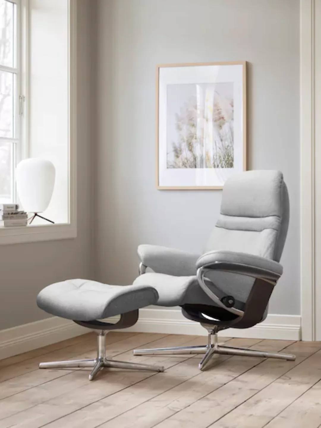 Stressless Fußhocker "Sunrise", mit Cross Base, Größe S, M & L, Holzakzent günstig online kaufen