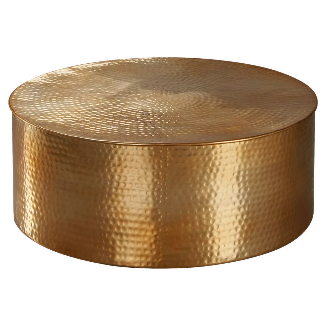 Couchtisch 75x31x75 cm Aluminium Beistelltisch Gold Orientalisch Rund | Fla günstig online kaufen