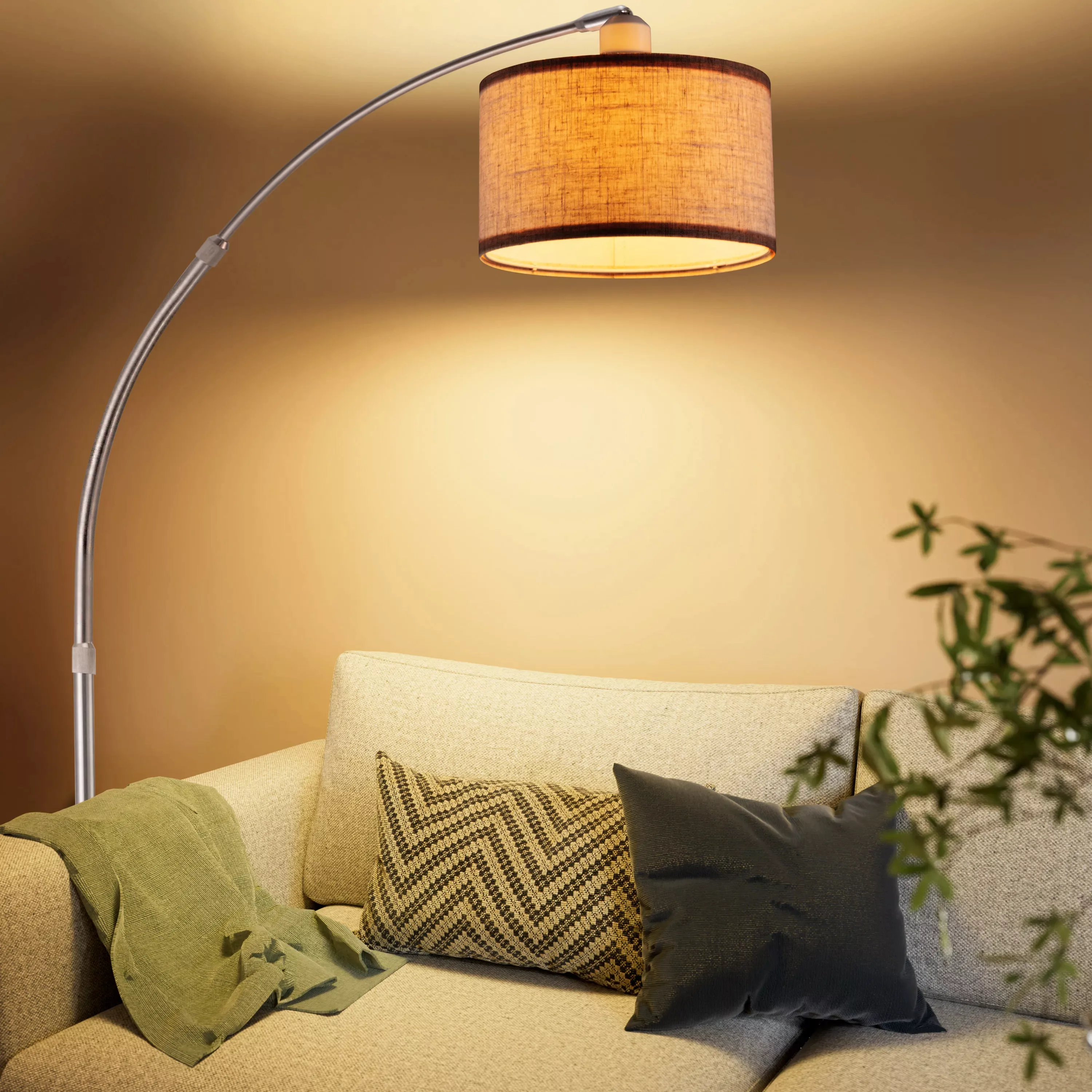 Design Bogenlampe Grau 150-175cm verstellbar günstig online kaufen
