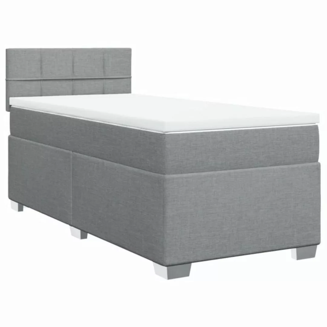 vidaXL Bett Boxspringbett mit Matratze Hellgrau 80x200 cm Stoff günstig online kaufen