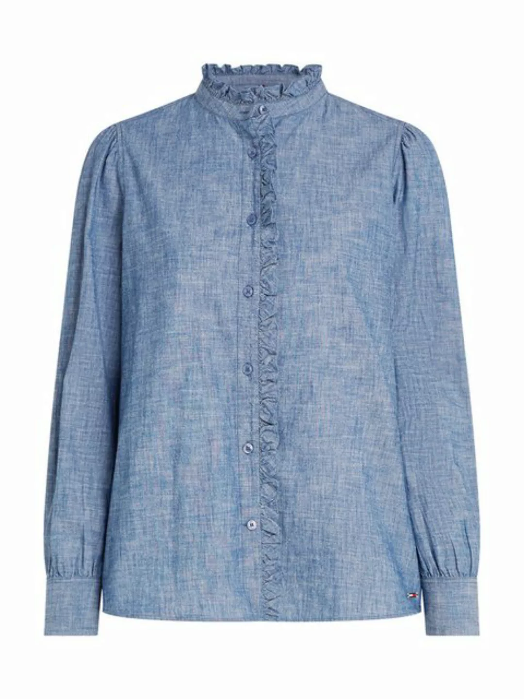 Tommy Hilfiger Shirtbluse CHAMBRAY RUFFLE RELAXED SHIRT mit Rüsche, Cahmbra günstig online kaufen