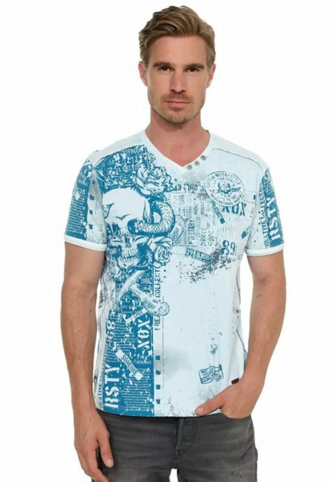 Rusty Neal T-Shirt Rusty Neal T-Shirt mit coolem Allover-Print günstig online kaufen