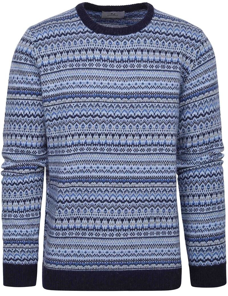 Suitable Prestige Fair Isle Pullover Blau - Größe M günstig online kaufen