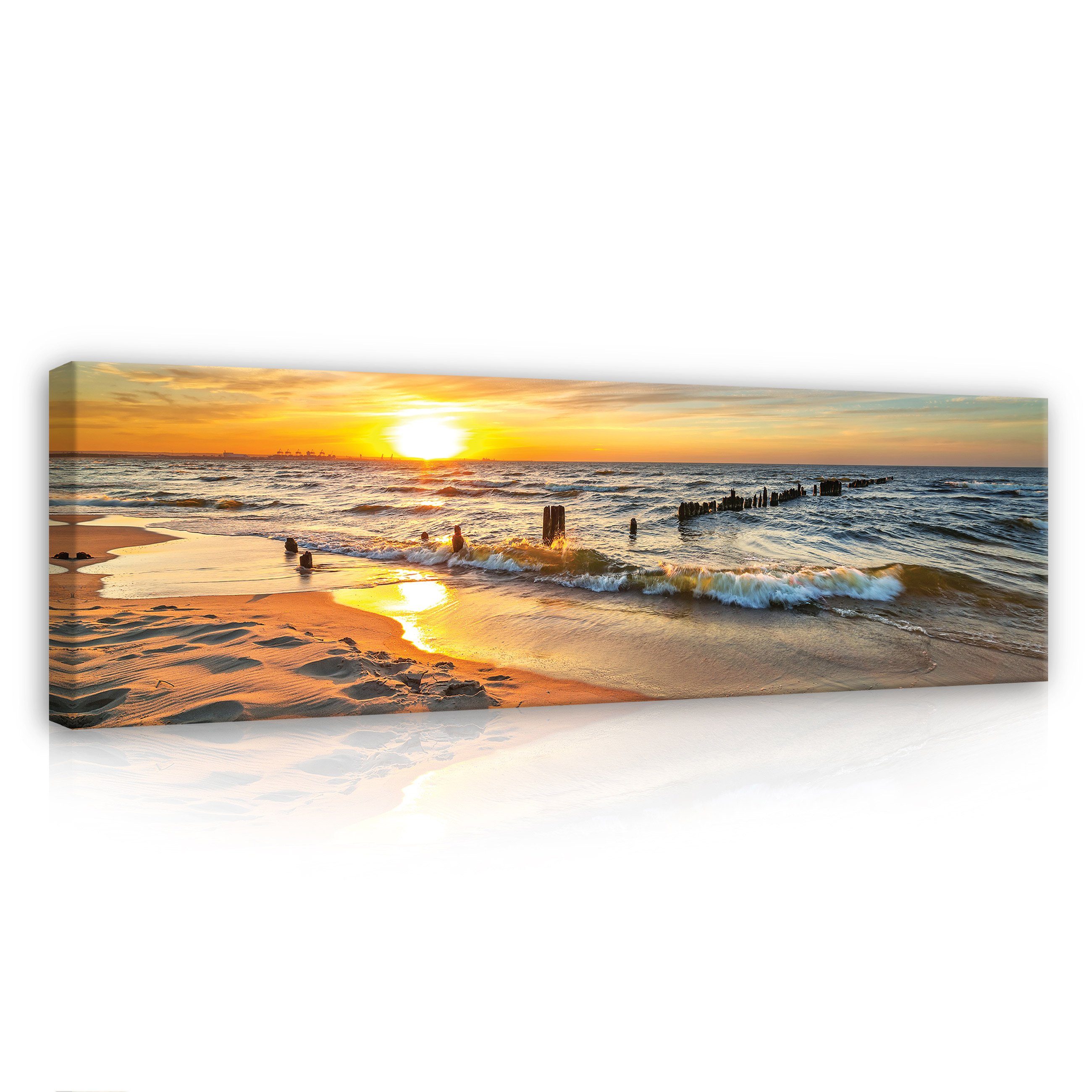 Wallarena Leinwandbild Strand Meer Landschaft Wandbild günstig online kaufen