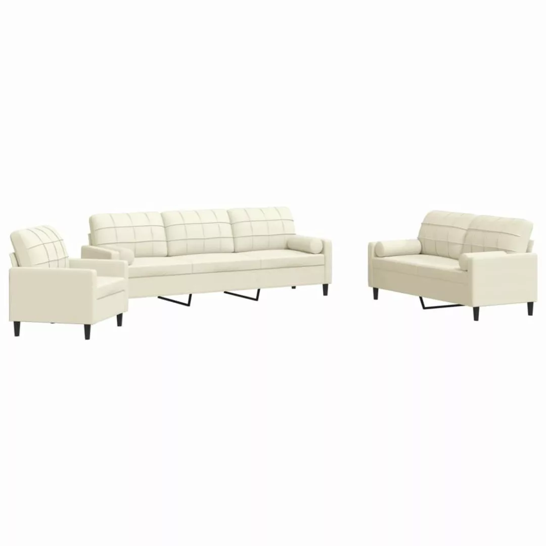 vidaXL Sofa 3-tlg. Sofagarnitur mit Kissen günstig online kaufen