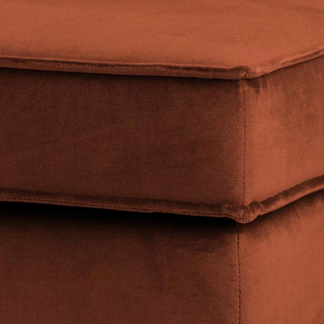 Couchhocker in Rostfarben Samt Retro Style günstig online kaufen