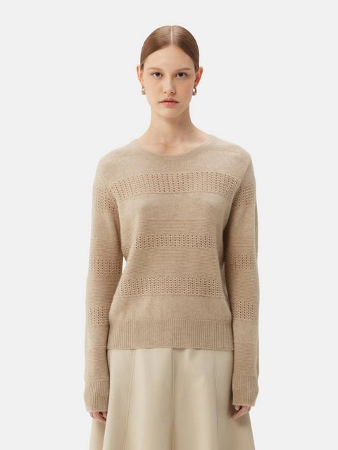 GOBI Cashmere Rundhalspullover Naturfarbe Kaschmir Pullover mit R-Ausschnit günstig online kaufen