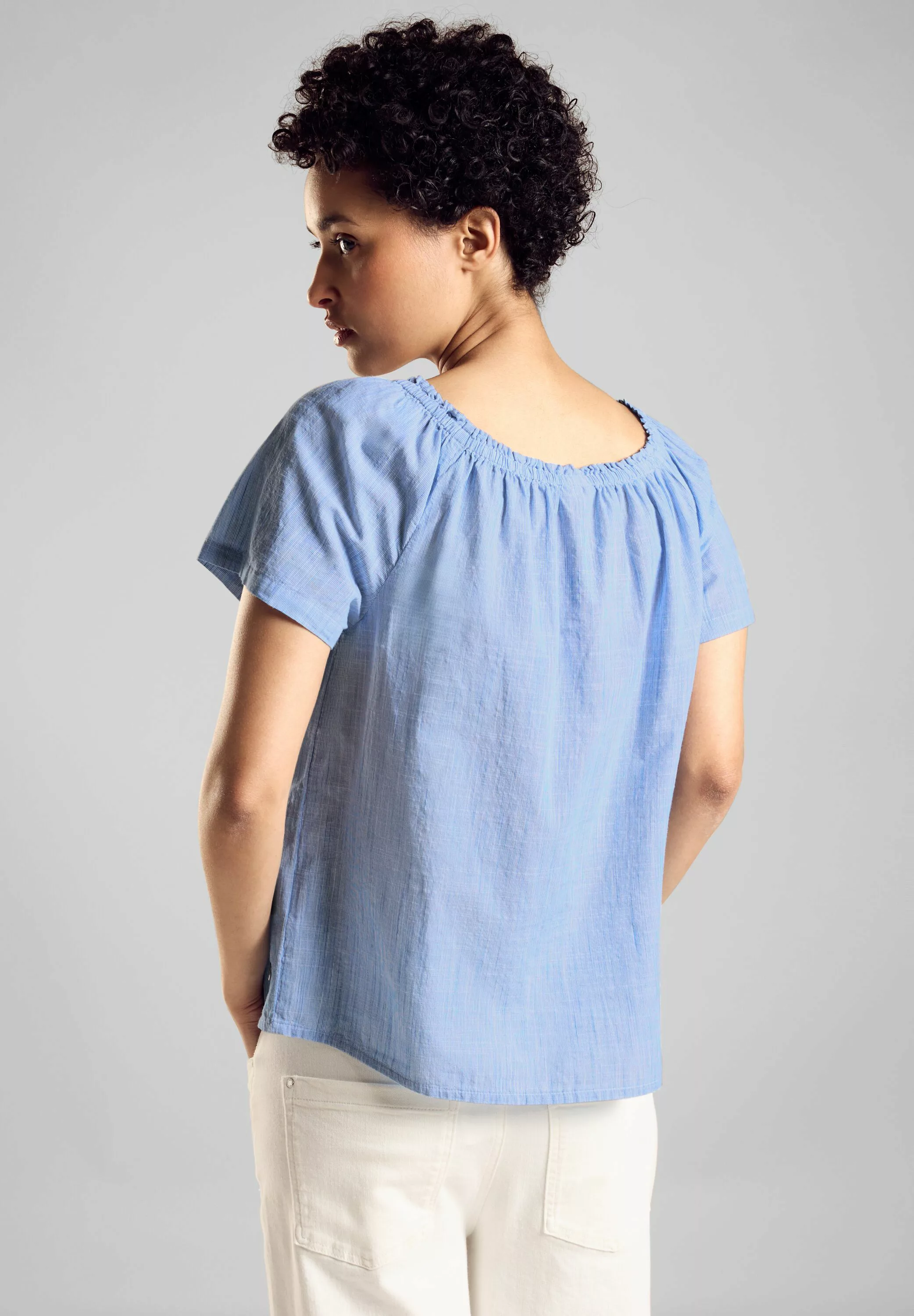 STREET ONE Kurzarmbluse - sommerliches Blusenshirt - Tunika Shirt - luftige günstig online kaufen