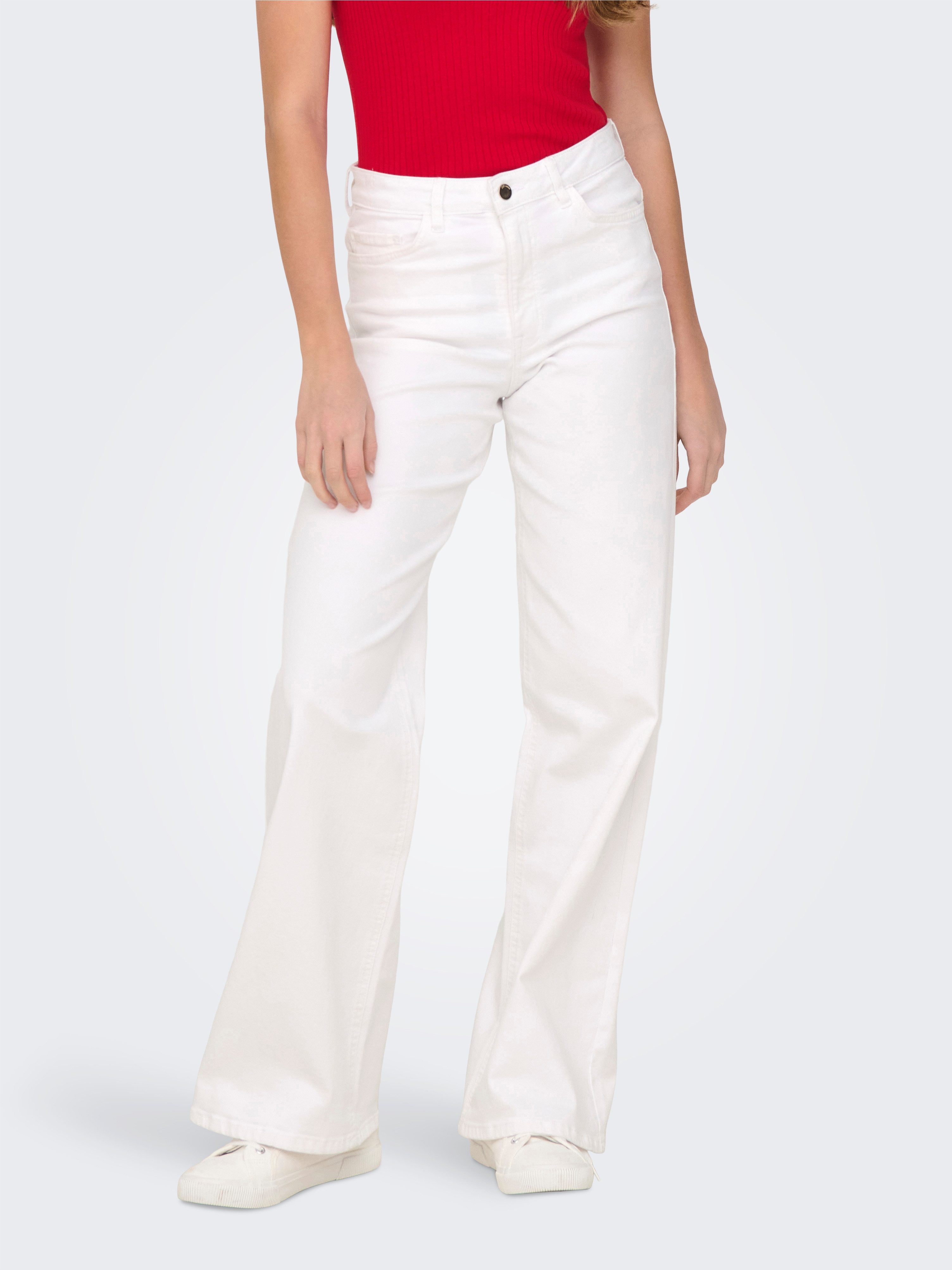 JDY High-waist-Jeans JDYFELINA-FINA HW WIDE WHITEJNS günstig online kaufen