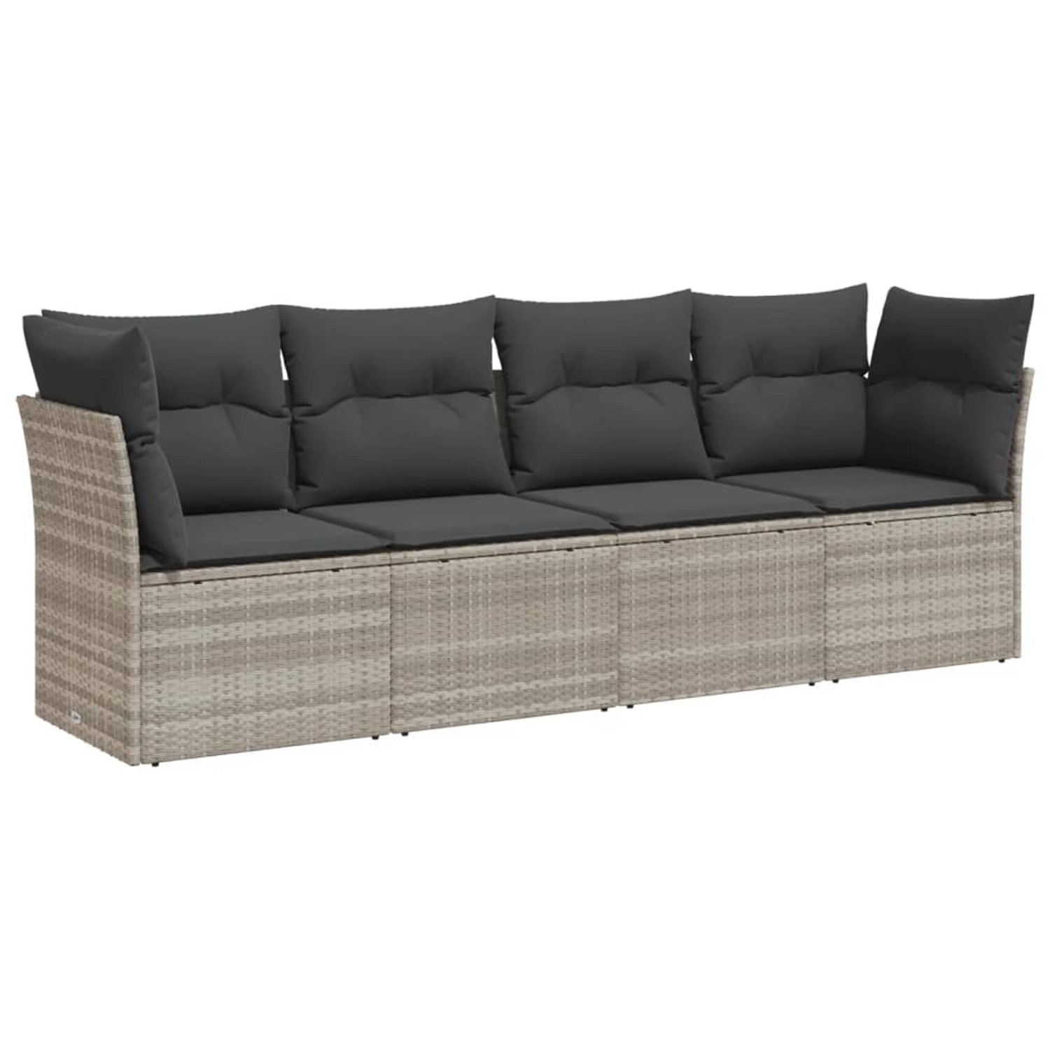 vidaXL 4-Tlg Garten-Sofagarnitur mit Kissen Hellgrau Poly Rattan 3217232 günstig online kaufen