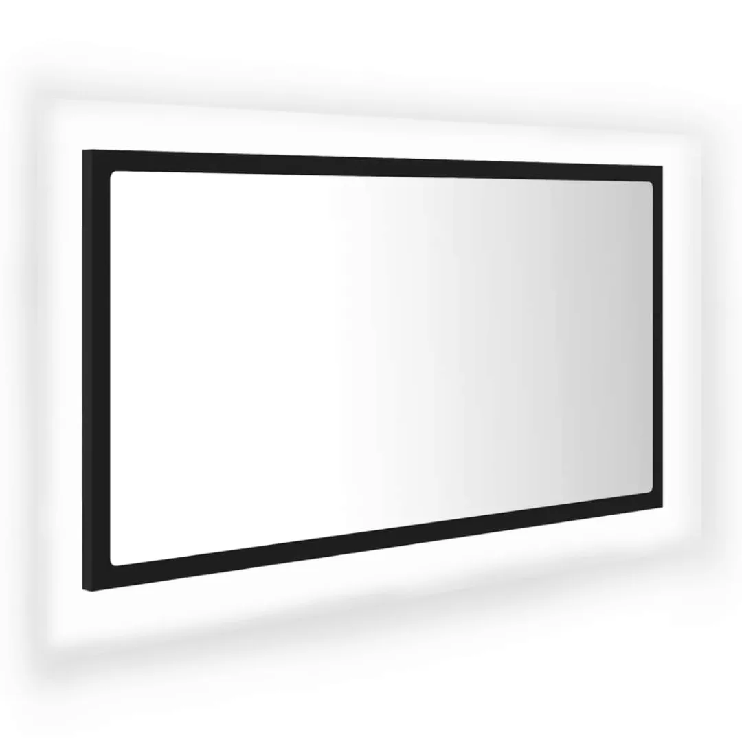 Led-badspiegel Schwarz 80x8,5x37 Cm Spanplatte günstig online kaufen