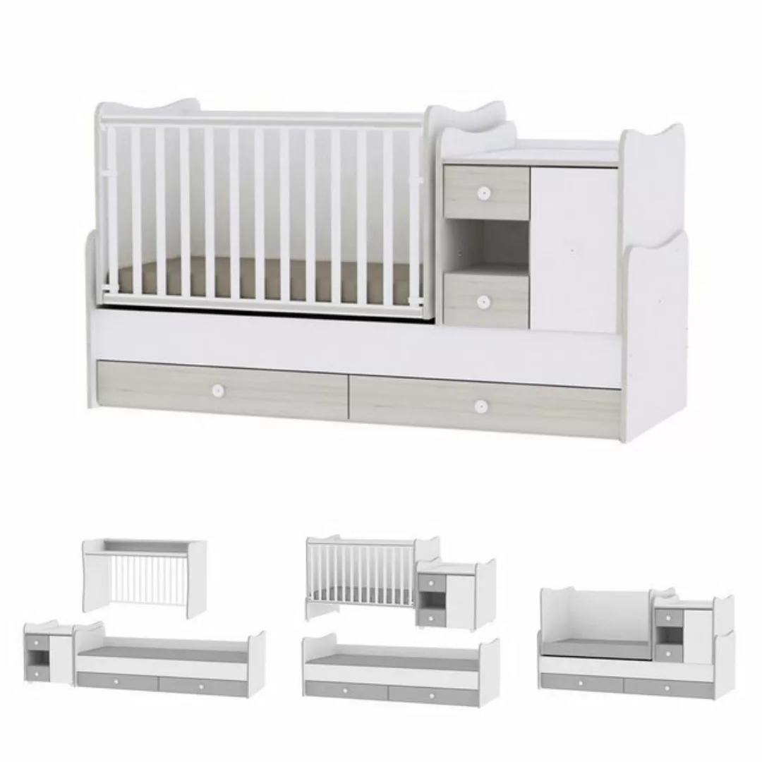 Lorelli Komplettbett Baby- und Kinderbett Mini Max, 3 in 1, umbaubar, für 2 günstig online kaufen