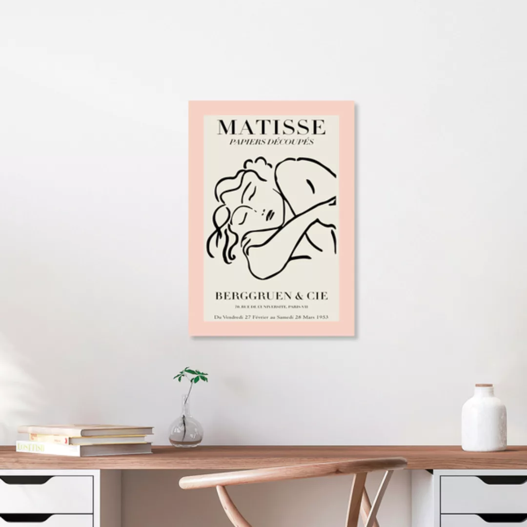 Poster / Leinwandbild - Matisse – Frau Rosa-beige günstig online kaufen