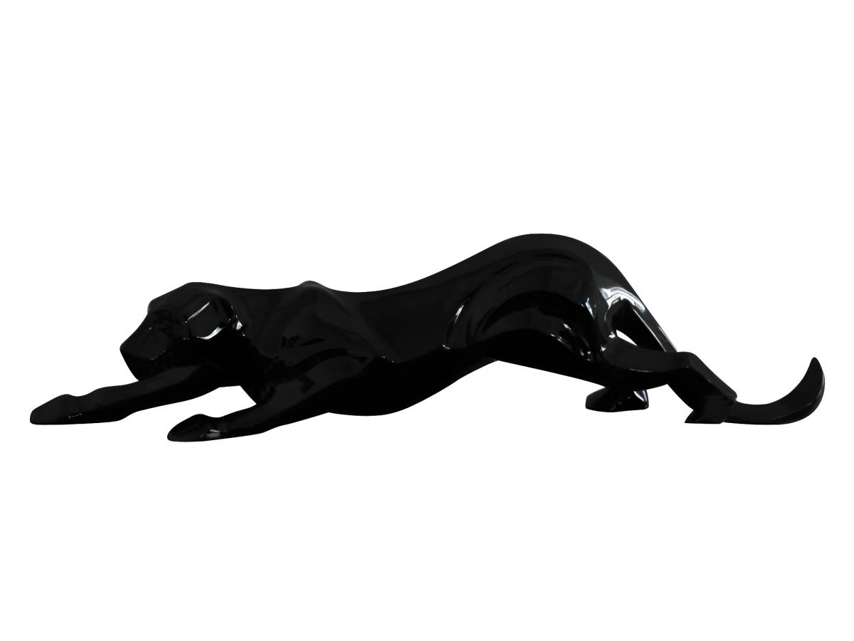 Große Skulptur Raubkatze - 54 x 13 cm - Kunstharz - Schwarz - KAMPALA günstig online kaufen