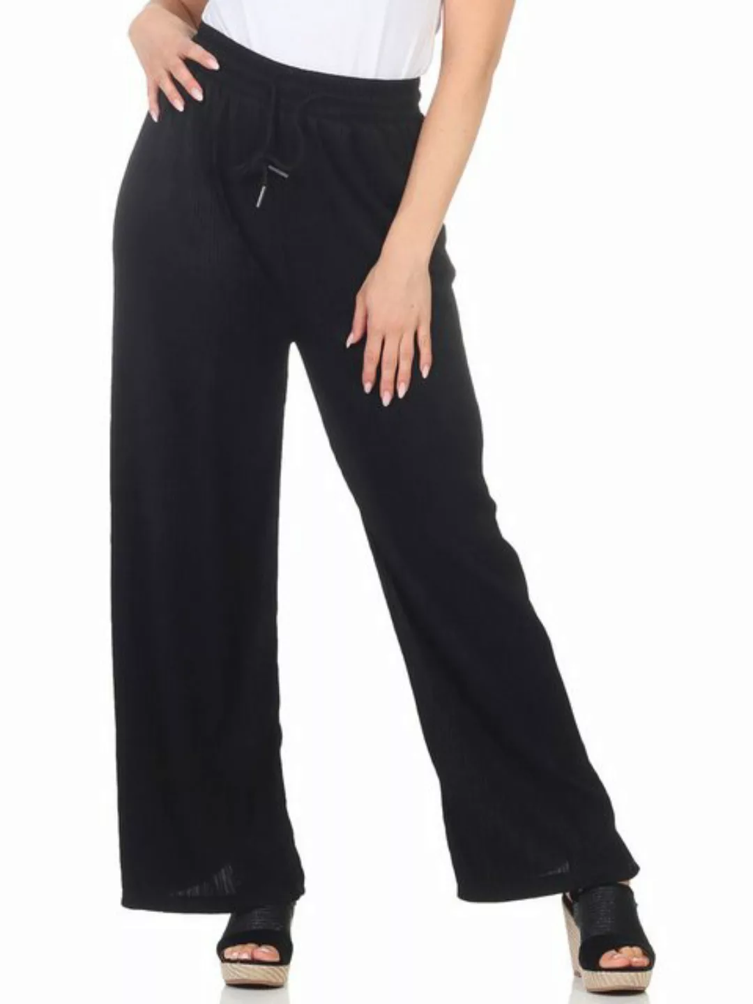 simaranda Marlene-Hose Damen Schlaghose 5020 S-M Schwarz mit elastischem Bu günstig online kaufen